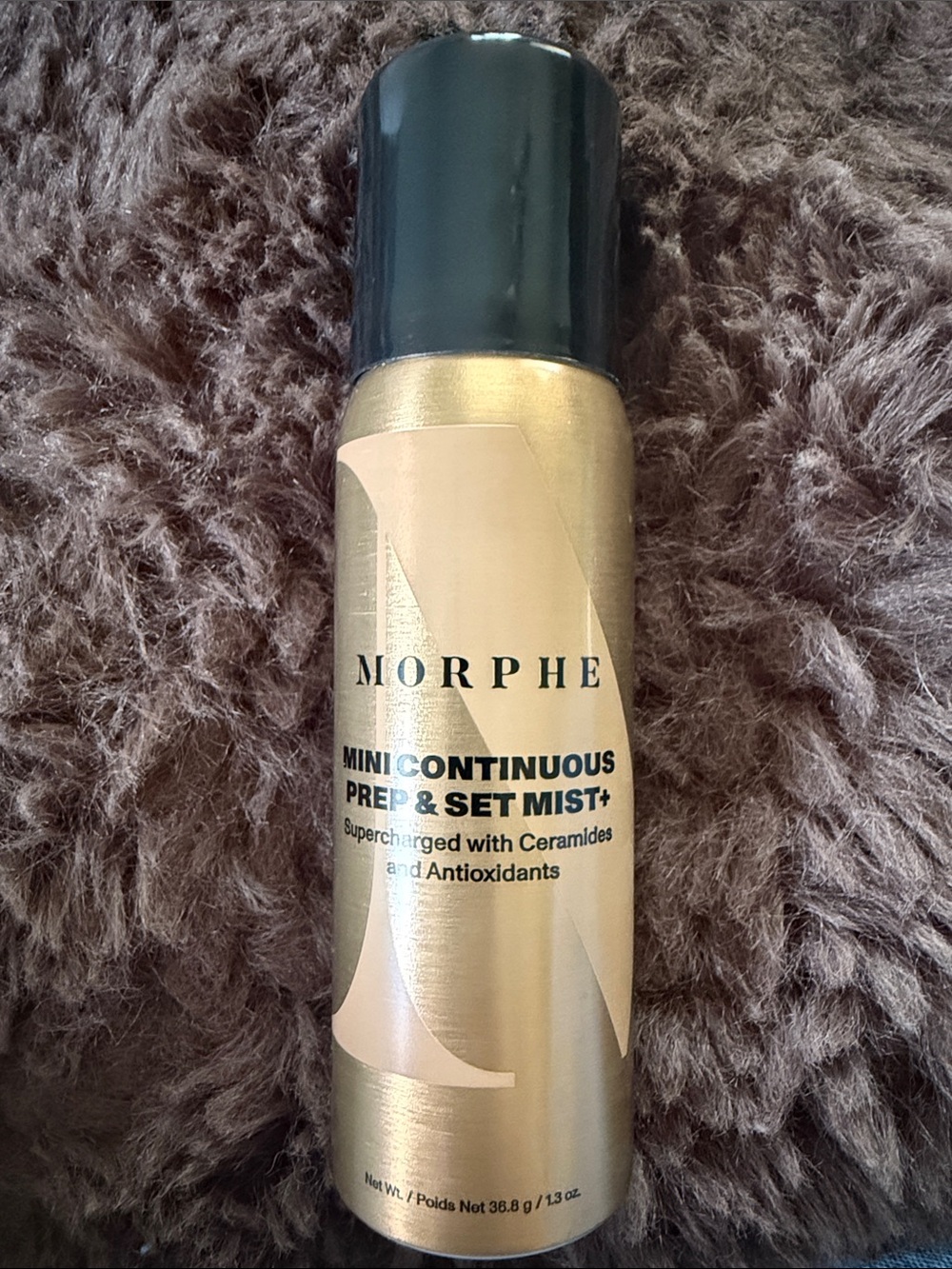 Morphe Mini Continuous Prep & Set Mist - Metallic Gold with Black Cap
